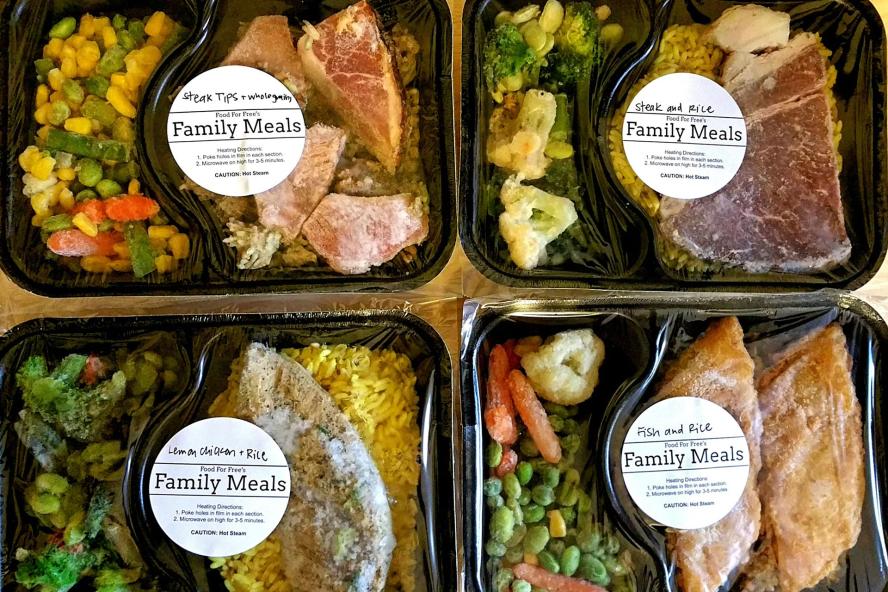 Four (4) packages prepared meals