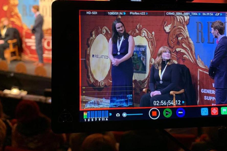 Harvard's Hasty Pudding event featured on a camera