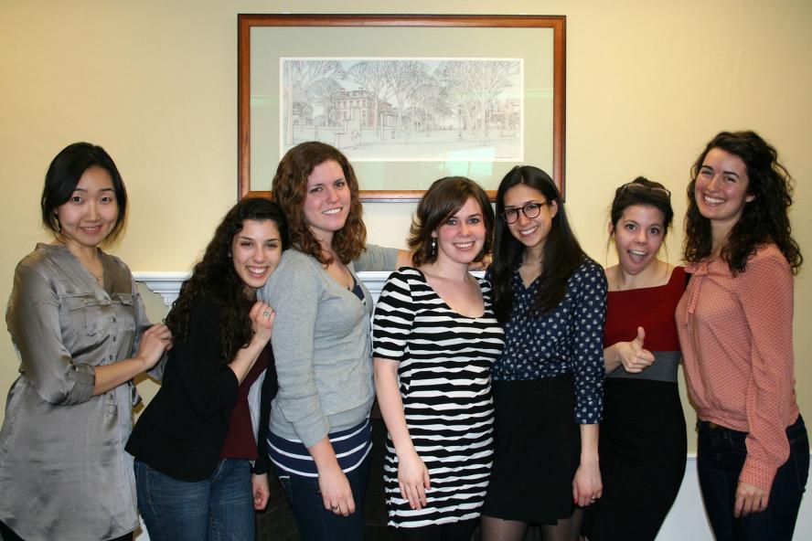 Graduate students in department's lounge