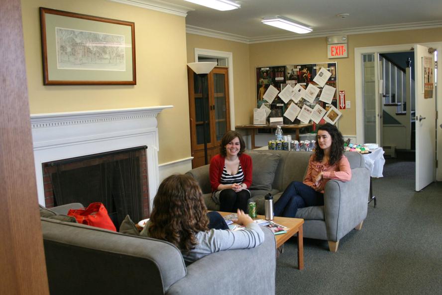 Students in department lounge