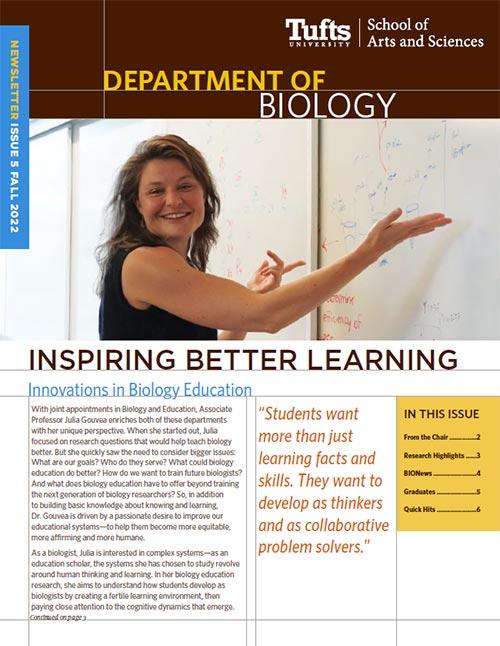 Cover page of Department of Biology newsletter - Fall 2022