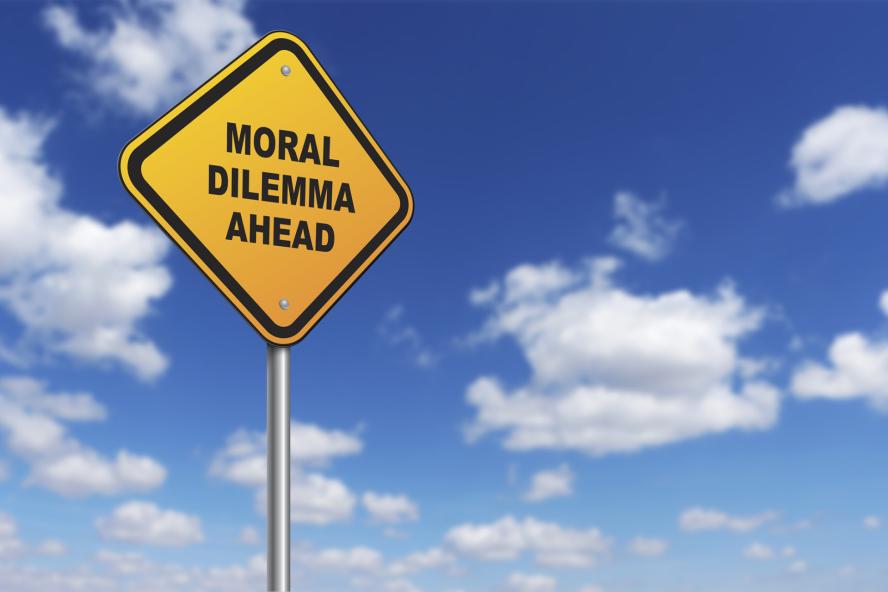 Moral Dilemma Ahead traffic sign