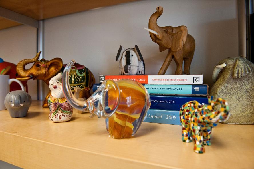 Enrico Spolaore, Professor of Economics, has a collection of elephants