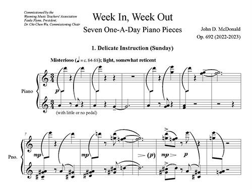Musical score for 'Week In, Week Out'