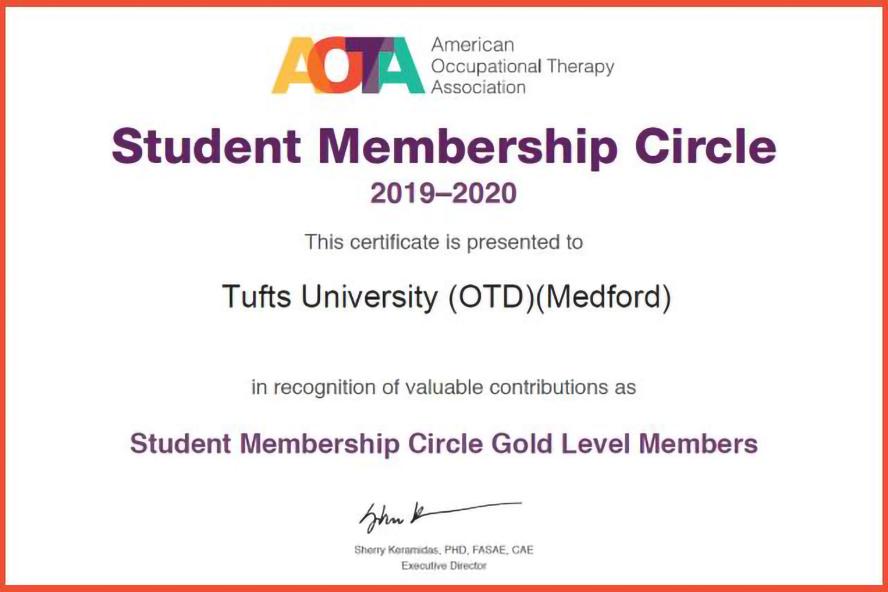American Occupational Therapy Association membership certificate