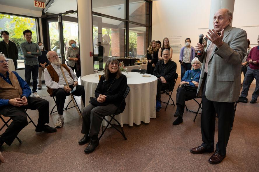 Attendees at retirement party to honor Prof. Dennett and Prof. Smith