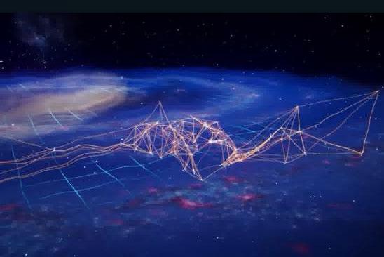  Illustration showing a pulsar timing array detecting gravitational waves