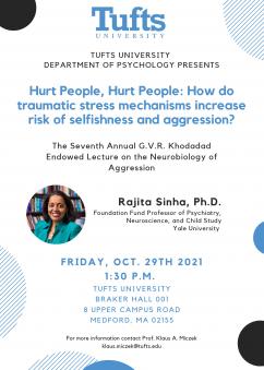 Lecture series for October 2021 - "Hurt People, Hurt People: How do traumatic stress mechanisms increase risk of selfishness and aggression?"