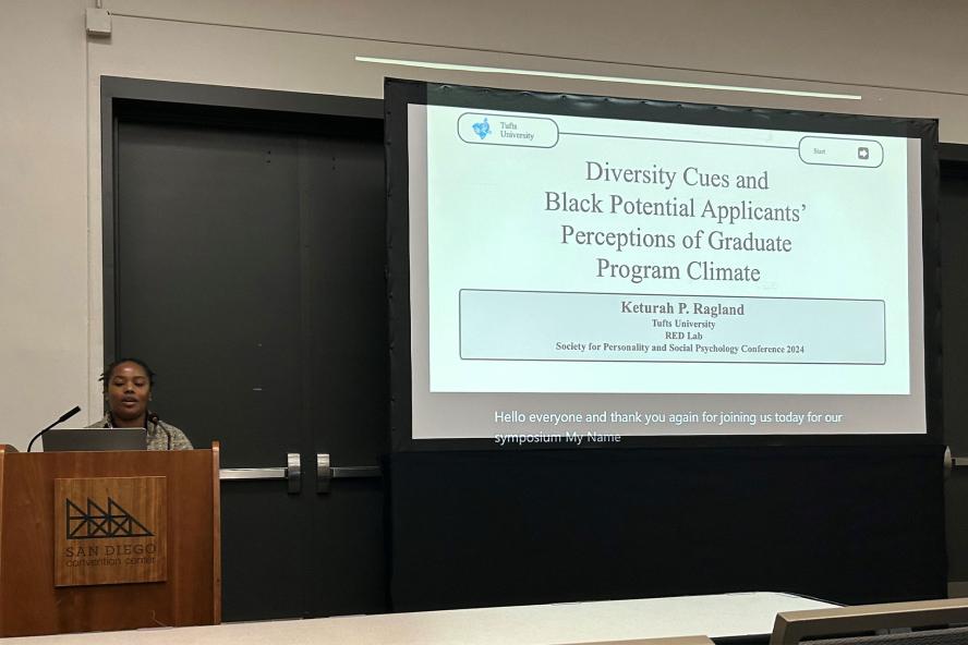 Keturah Ragland presenting and co-chairing a symposium titled “Identity-Centered Approaches to Enhancing Diversity Practices" at the Annual 2024 SPSP Conference in San Diego CA
