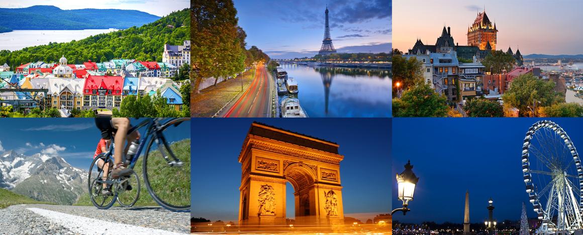 Collage depicting scenes of France