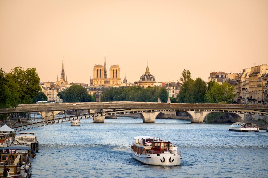 Seine River Bridges and Notre Dame Cathedral