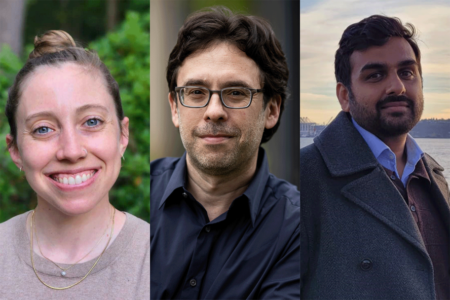Composite image of Alexandra Collins, Jeremy Eichler, and Sonal Sharma