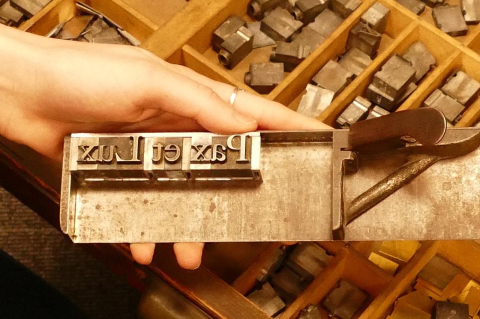 type seting for letterpress at Tufts 