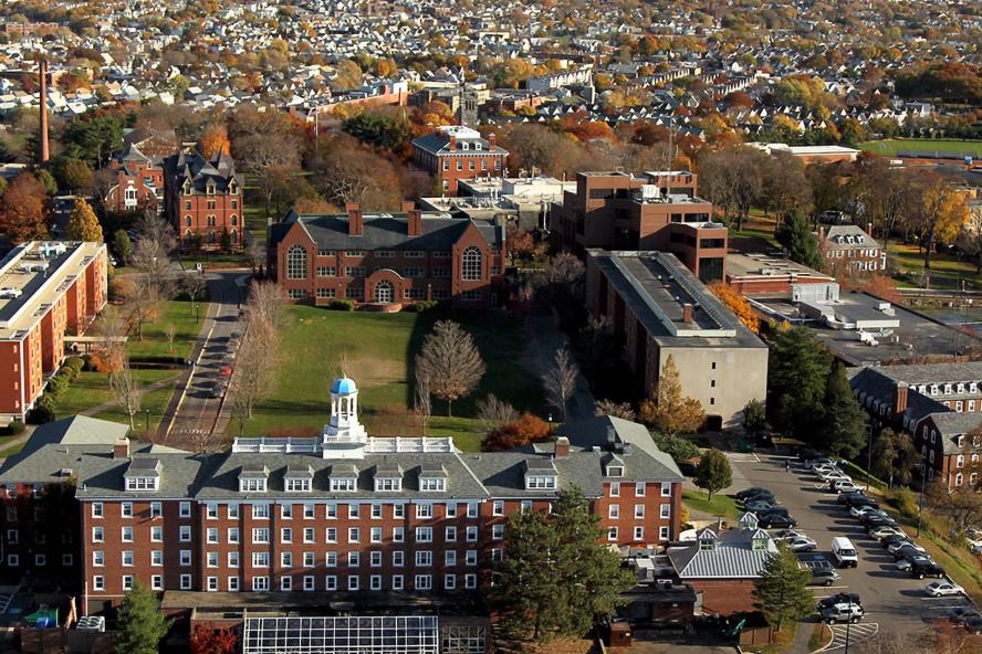 aerial view of Tufts University