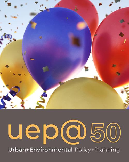 Balloons displayed with the UEP @ 50 logo